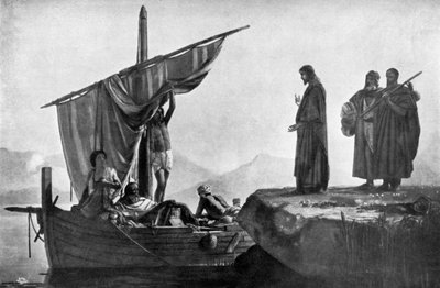 Christus roept de apostelen Jakobus en Johannes, 1926 door Edward Armitage