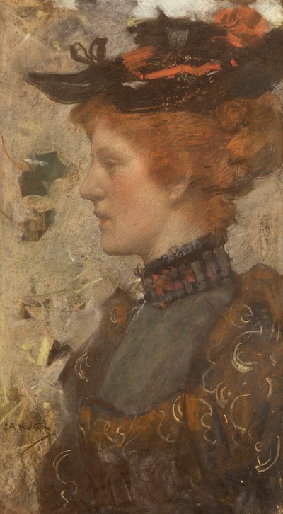 Portret van Miss Elizabeth D. Reid door Edward Arthur Walton