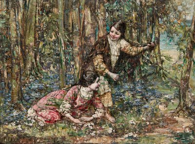 Meisjes in een Bos door Edward Atkinson Hornel