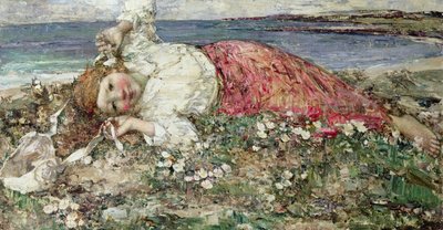 Gelukkige zomer door Edward Atkinson Hornel