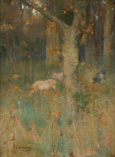 Varkens in het Bos door Edward Atkinson Hornel