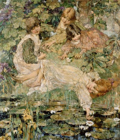 Het zwembad door Edward Atkinson Hornel