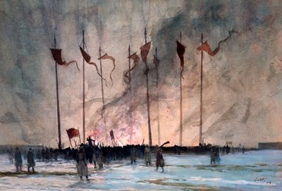 Begrafenis van Slachtoffers van de Russische Revolutie door Lintott door Edward Barnard Lintott