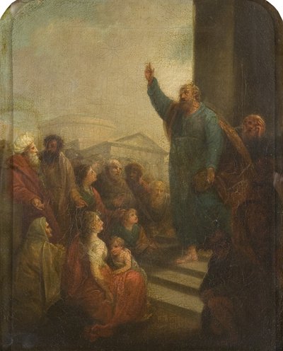 Sint Paulus predikend in Athene (studie of verkleinde replica van altaarstuk voor St Paul