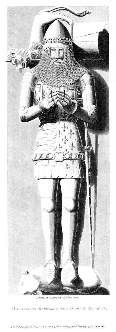 Beeld van Edward de Zwarte Prins 1330-1376 door Edward Blore