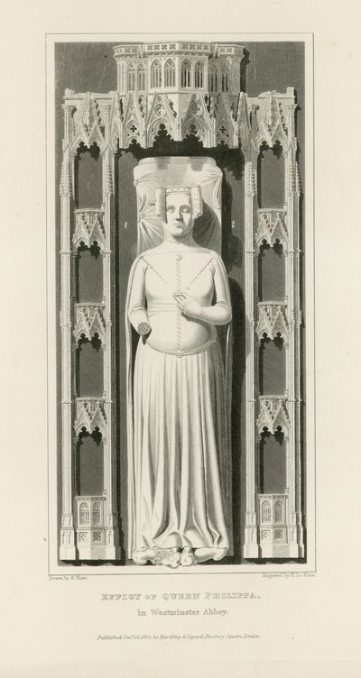 Beeld van koningin Philippa door Edward Blore