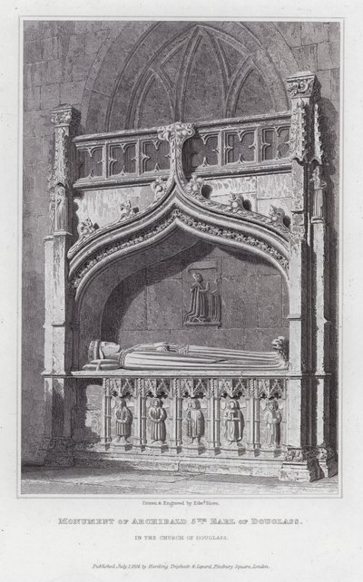Monument van Archibald 5e Graaf van Douglass, in de Kerk van Douglass door Edward Blore
