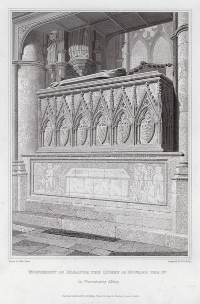 Monument van Eleanor, de koningin van Edward I, in Westminster Abbey door Edward Blore