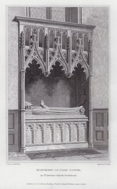 Monument van John Gower, in de St Saviours Kerk, Southwark door Edward Blore