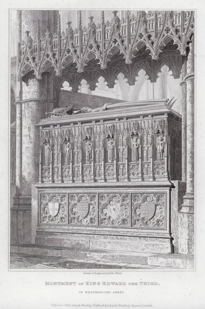 Monument van Koning Edward de Derde, in Westminster Abbey door Edward Blore