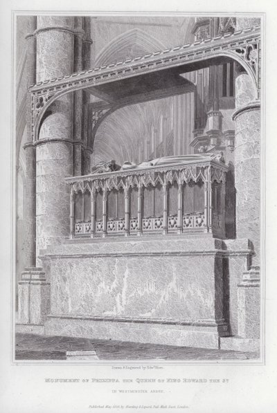 Monument van Philippa de Koningin van Koning Edward de 3e, in Westminster Abbey door Edward Blore