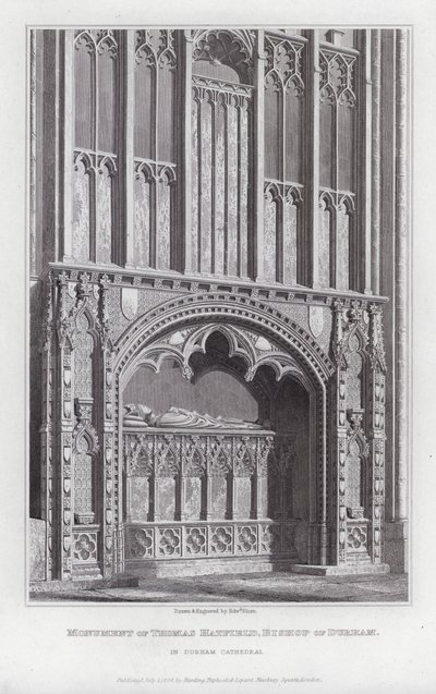 Monument van Thomas Hatfield, Bisschop van Durham, in Durham Cathedral door Edward Blore