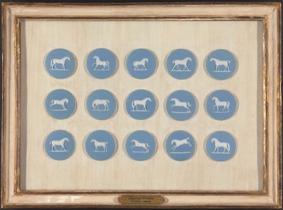 Paardenstudies in reliëf, naar George Stubbs door Edward Burch
