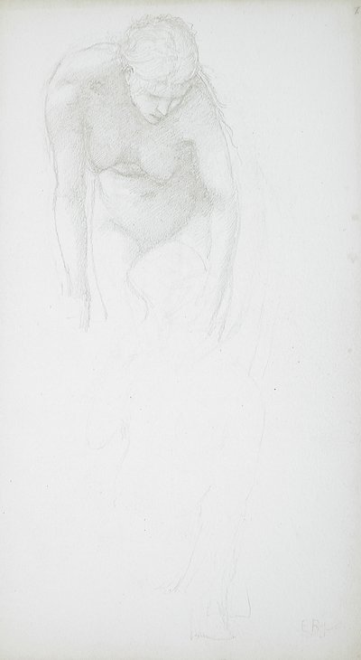 Buigende naakte vrouw door Edward Burne-Jones