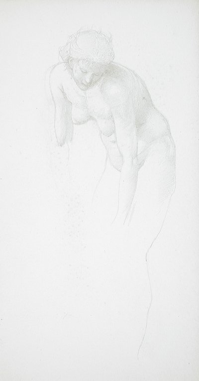 Buigende naakte vrouw door Edward Burne-Jones