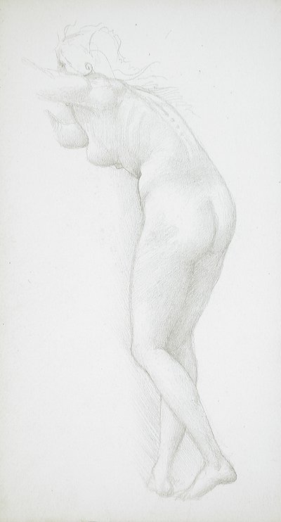 Vrouwelijk naakt, gezien van achteren door Edward Burne-Jones