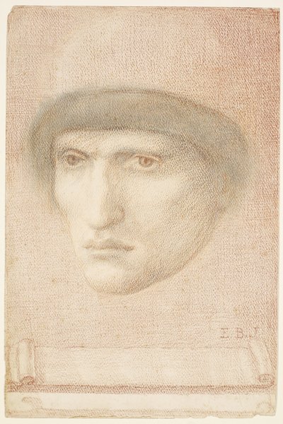 Mannelijk Portret - mogelijk Dante of studie voor St. George Serie door Edward Burne Jones
