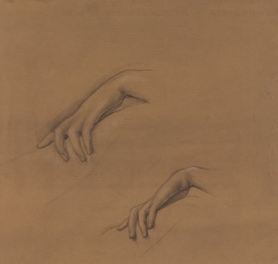 Studies voor een Hand in The Godhead Fires door Edward Burne-Jones