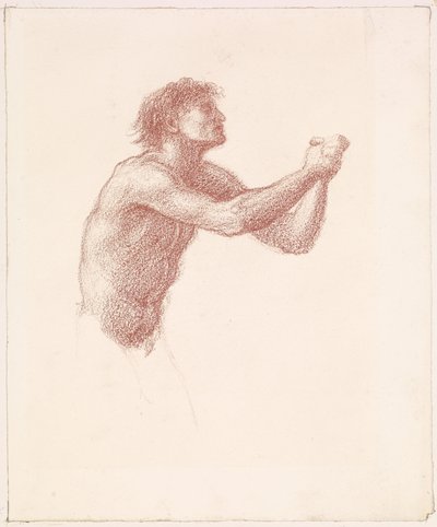 De Heuvel van Venus - Mannelijke Naakt - Studie van een van de Maaiers voor Maaiers die Venus Aanroepen door Edward Burne-Jones