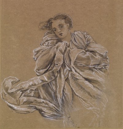 Winter - Studie van Vliegende Draperie door Edward Burne Jones