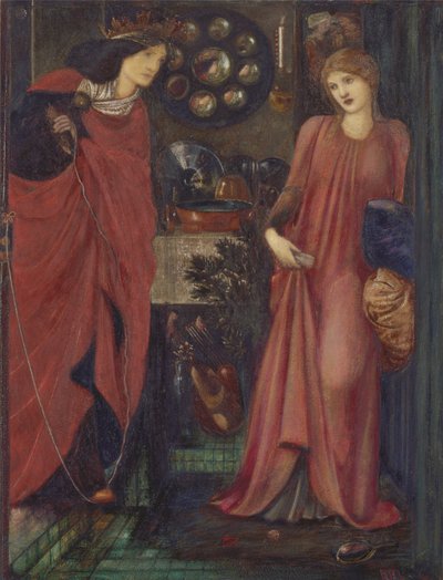 Fair Rosamund en koningin Eleanor door Edward Burne Jones
