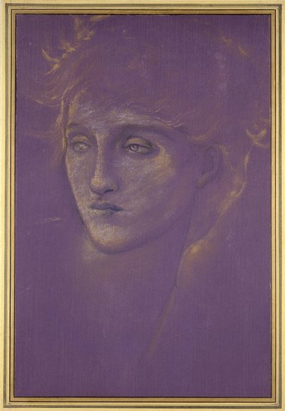 Hoofd van een vrouw, 1890s door Edward Burne Jones
