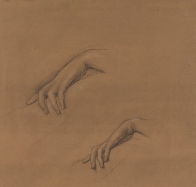 Studies voor een Hand in The Godhead Fires door Edward Burne Jones
