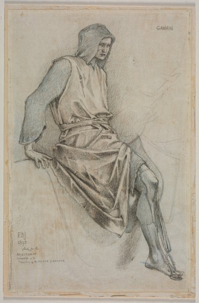 Studie voor het Falen van Gawain uit de Heilige Graal Tapijten door Edward Burne Jones