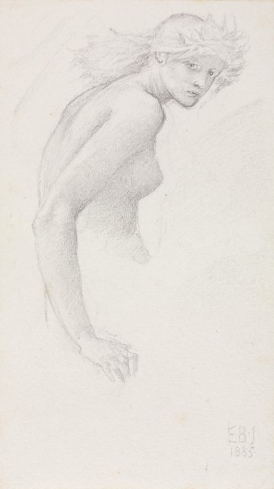 Studie van een vrouwelijke figuur door Edward Burne Jones