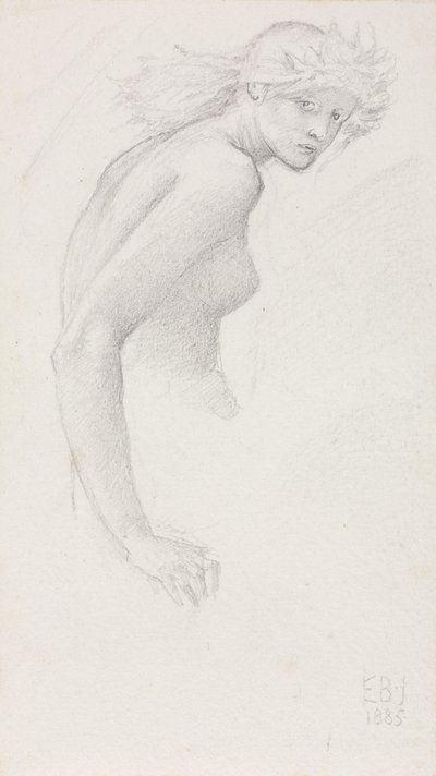 Studie van een vrouwelijke figuur, 1885 door Edward Burne Jones