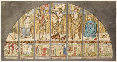 Oorlogen van de Rozen - Edward IV, Hendrik VI, St. George met Allegorie door Edward Burne Jones