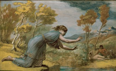 Psyche bij de stroom, midden 19e eeuw door Edward Calvert