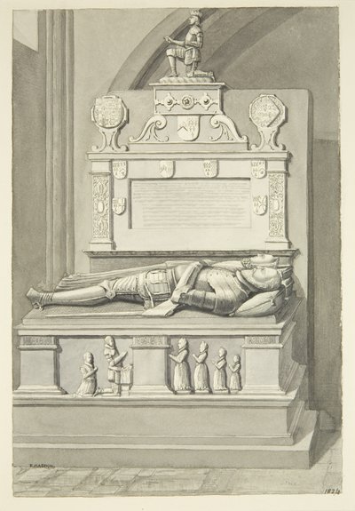 Monument voor Sir Henry Newton en Lady Newton in de kathedraal van Bristol door Edward Cashin