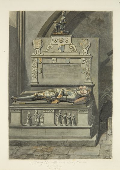 Monument voor Sir Henry Newton en Lady Newton in de kathedraal van Bristol door Edward Cashin