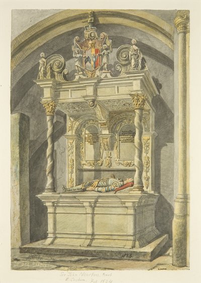 Monument voor Sir John Newton, Bart., in de Bristol Cathedral door Edward Cashin