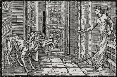 Cerberus door Edward Coley (after) Burne Jones