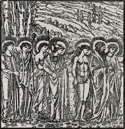 Toetreding onder de goden door Edward Coley (after) Burne Jones
