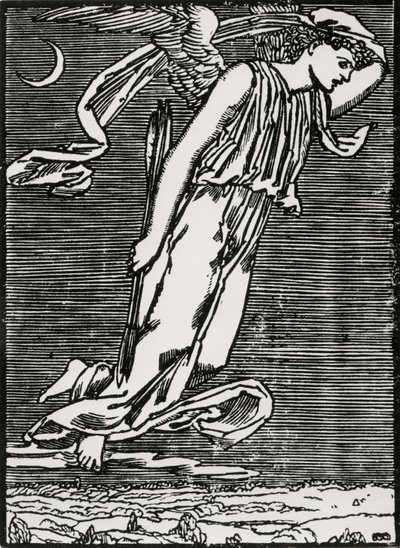 Psyche verwacht Cupido door Edward Coley (after) Burne Jones