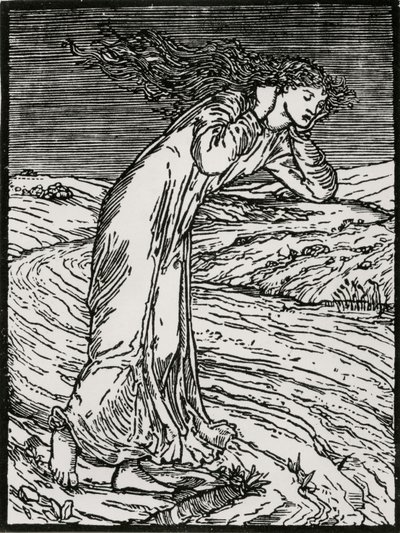 Psyche die zichzelf in de rivier werpt door Edward Coley (after) Burne Jones