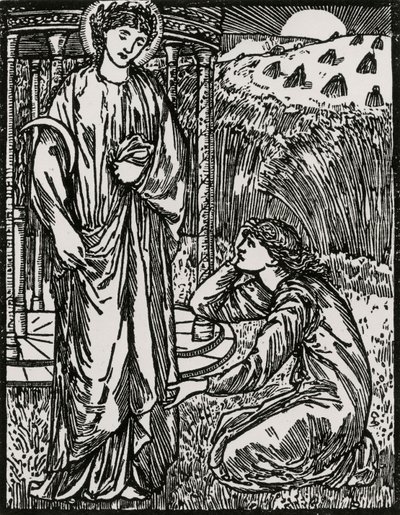 Psyche en Ceres door Edward Coley (after) Burne Jones