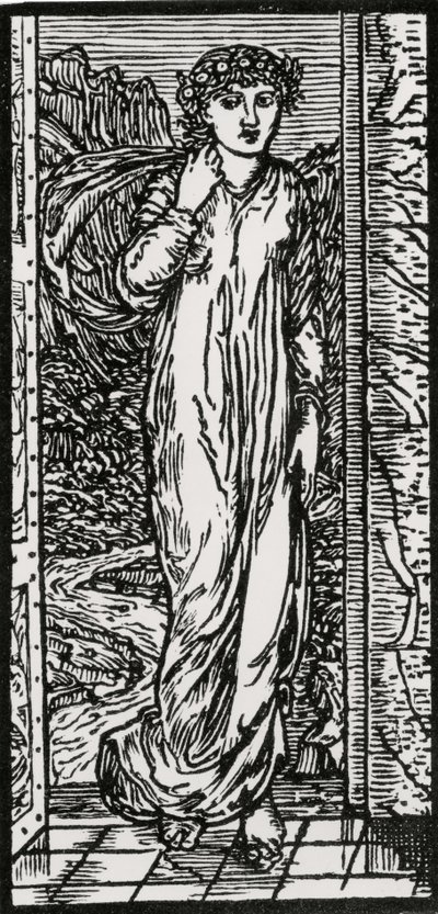 Psyche in de tuin door Edward Coley (after) Burne Jones