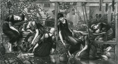 De tuin binnenplaats, uit de Briar Rose Serie door Edward Coley (after) Burne Jones