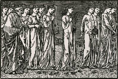 De Processie naar de Heuvel door Edward Coley (after) Burne Jones