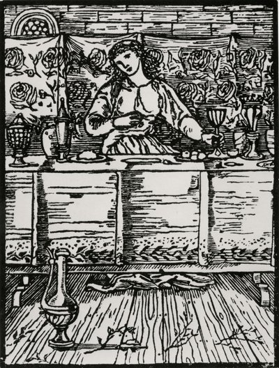 Het lied terwijl ze eet door Edward Coley (after) Burne Jones