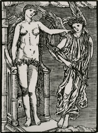 Venus stuurt Cupido naar Psyche door Edward Coley (after) Burne Jones