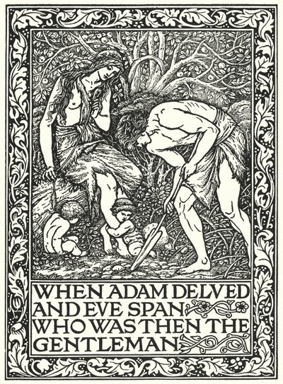 Toen Adam Groef En Eva Spon, Wie Was Toen De Edelman (gravure) door Edward Coley (after) Burne Jones
