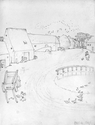 Een boerderij, 4 december door Edward Coley Burne Jones