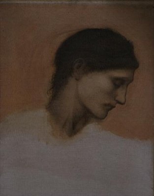 Studie van een Meisjeshoofd door Edward Coley Burne Jones