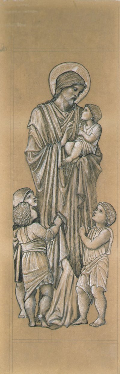 Christus zegent de kleine kinderen door Edward Coley Burne Jones