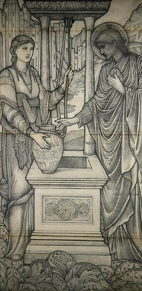 Christus met de vrouw van Samaria bij de bron door Edward Coley Burne Jones